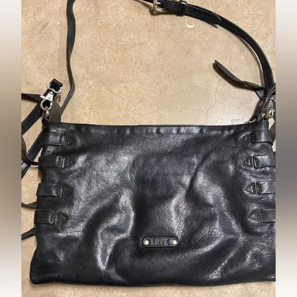 Rare! Frye “Selena” black purse w/ tassels - Picture 4 of 10